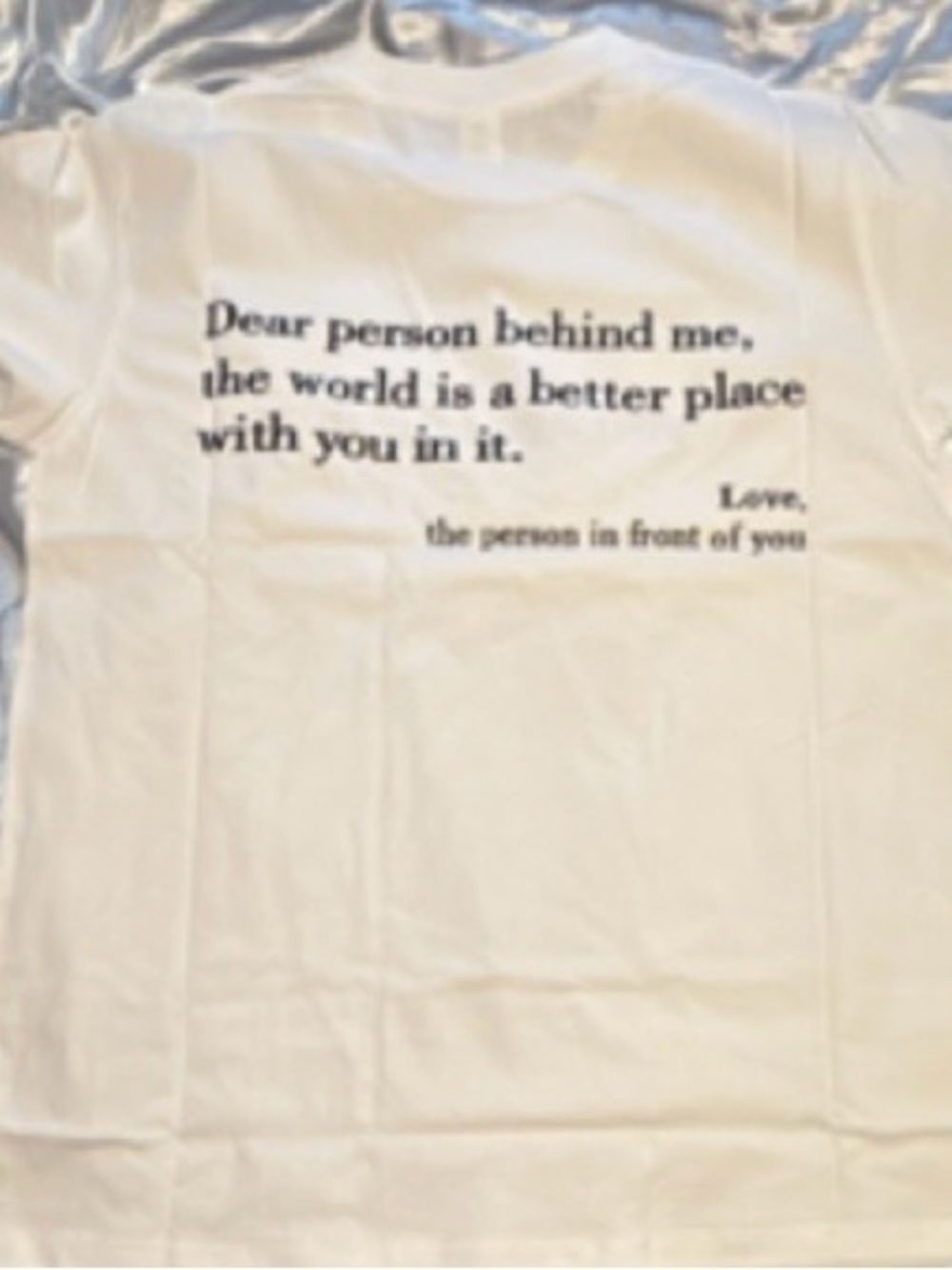 Kids White Graphic Tee with Positive Back Quote